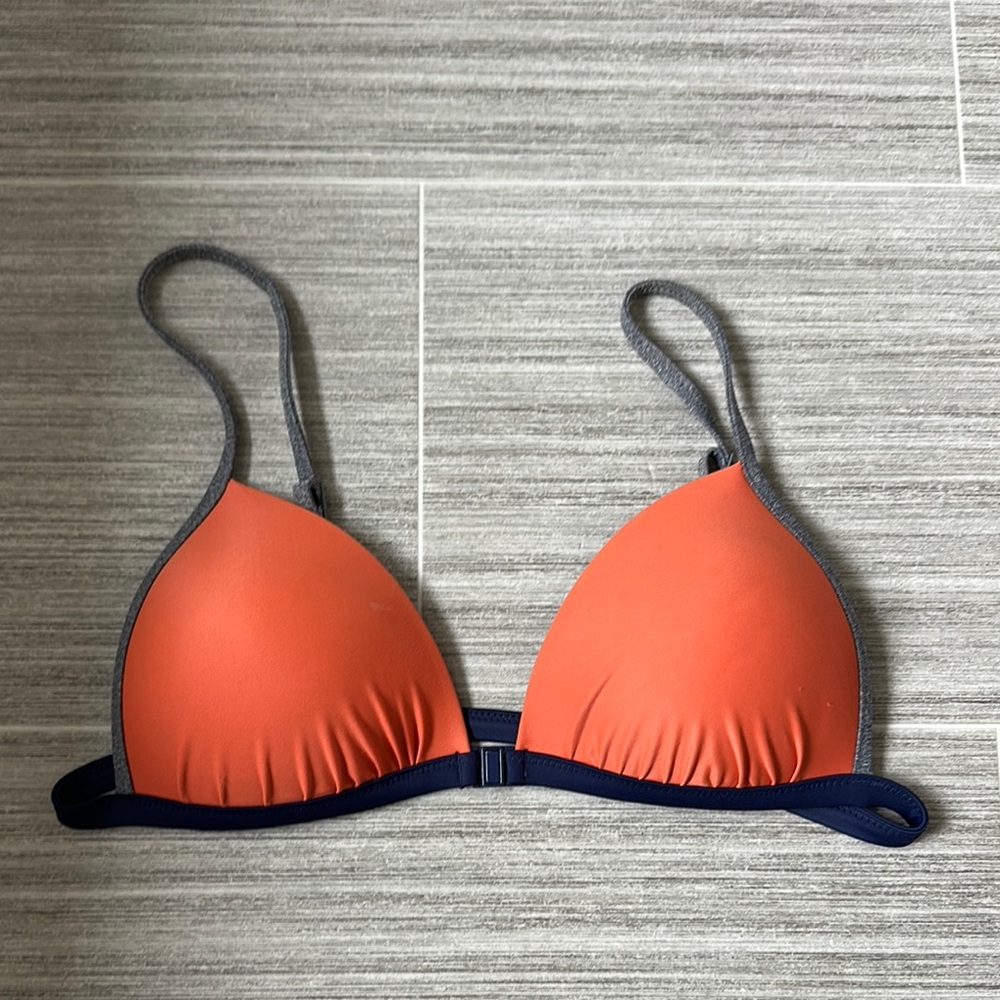 Aerie Orange and Navy Bikini Top